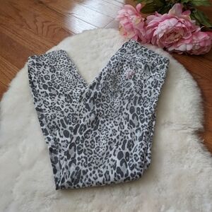 guess leopard animal print low rise skinny jeans